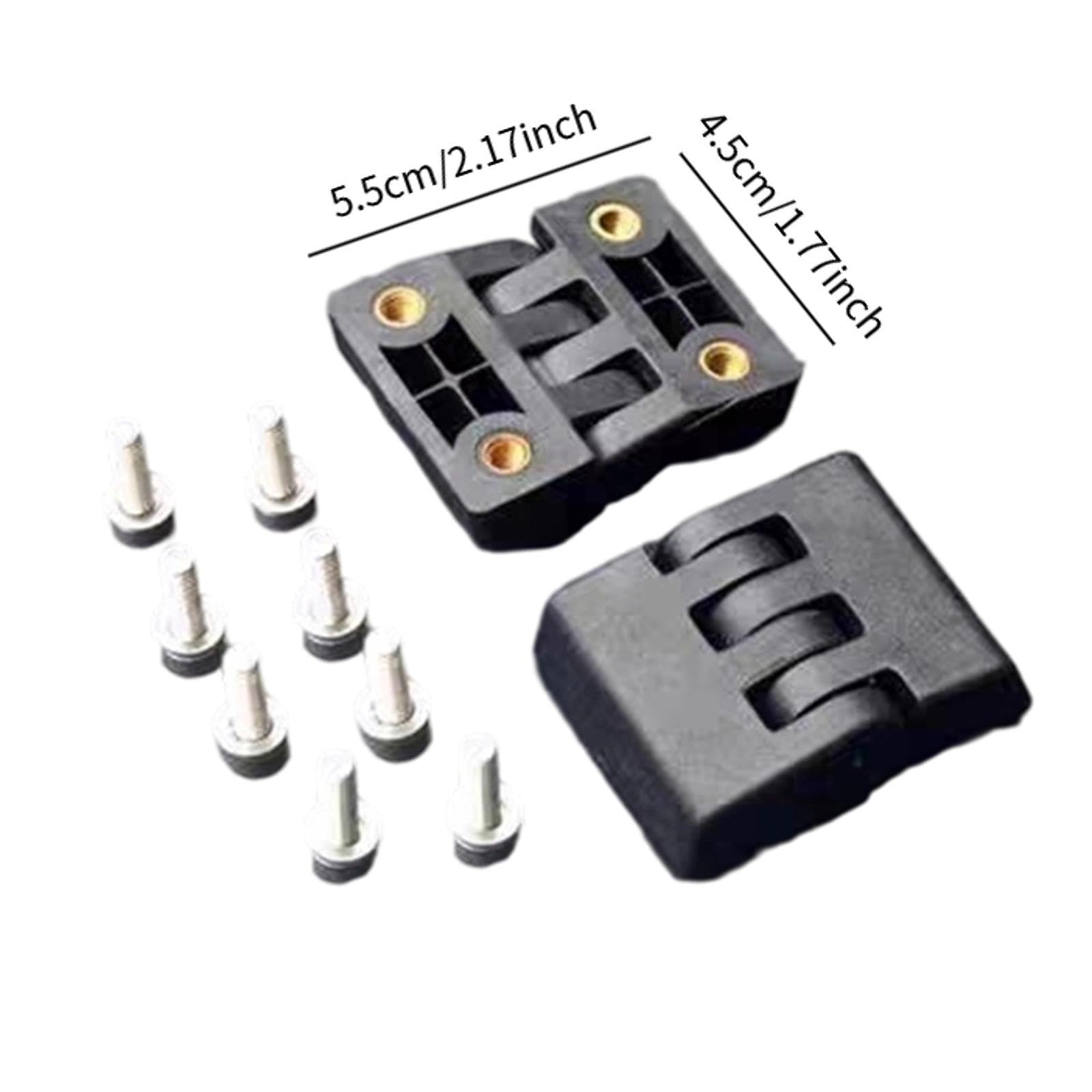Set Di 2 Cerniere per Baule Posteriore Con 8 Viti, Dimensioni Di 5,5 Cm X 4,5 Cm, Cardini in Nylon per Bauletti Laterali E Posteriori Delle Motociclette