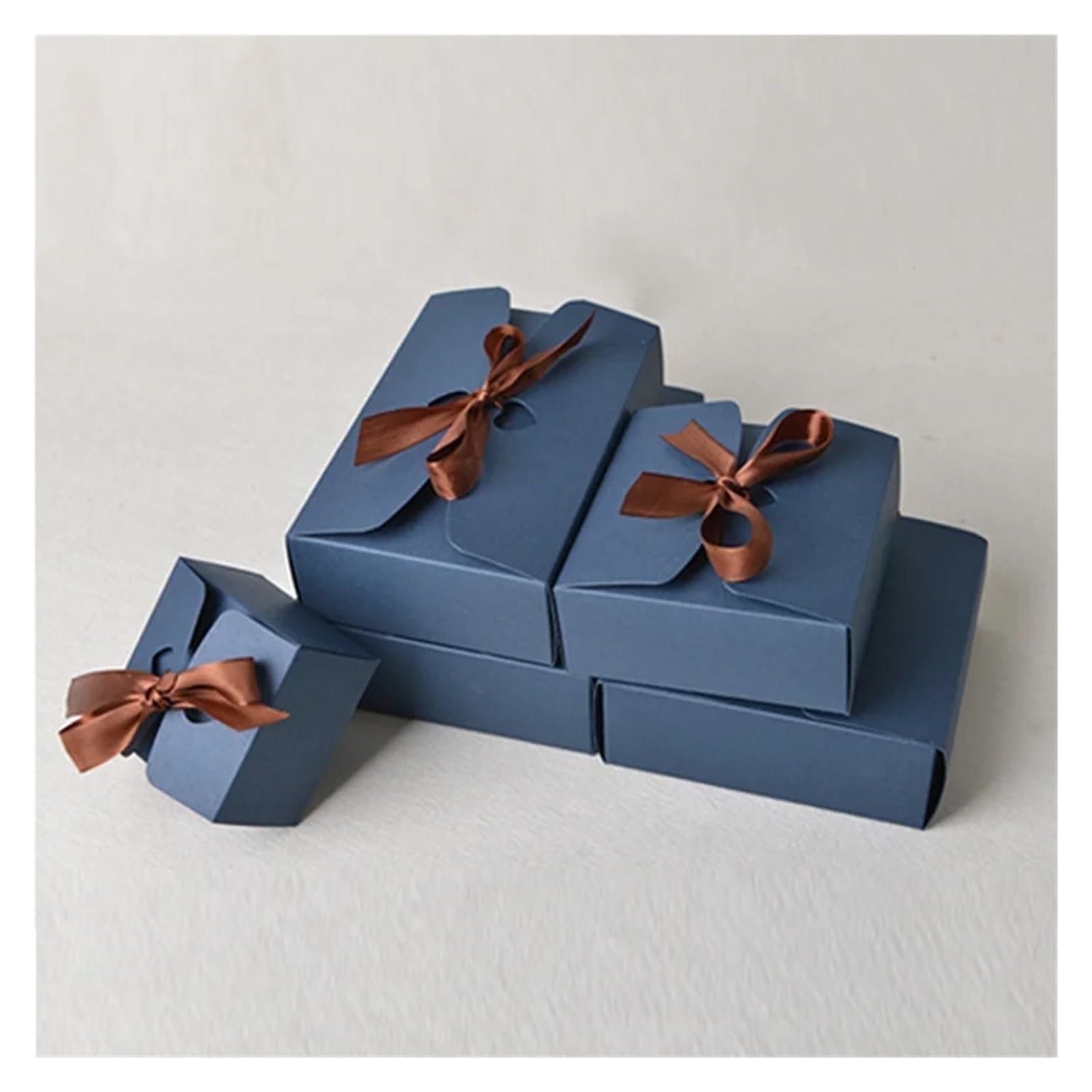 Cajas De Recuerdos De Boda 10 cajas de papel plegables for regalos de boda, de una sola pieza, for sorpresa de San Valentín.(Brown,20.8x14x5cm)