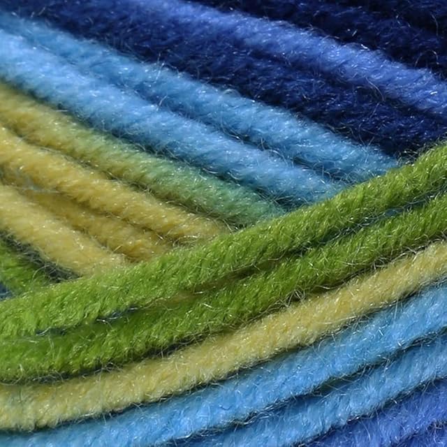 James Brett Party Time Chunky Knitting Yarn 100g Ball Premium Acrylic (Blue, Green & Yellow - PT2)