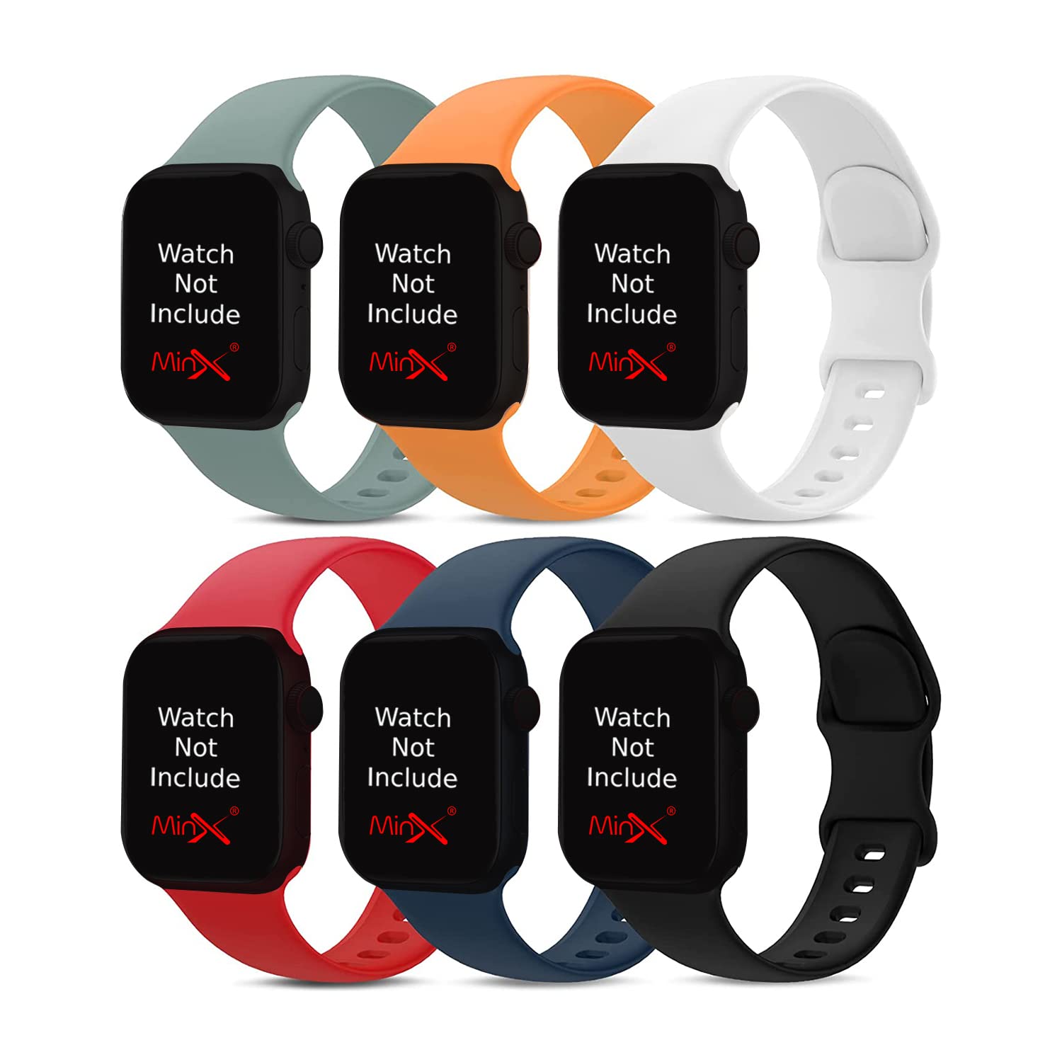 MINX Smart Watch Strap Compatible for Apple Watch Band 38mm / 40mm / 41mm / 42mm / 44mm / 45mm / 49mm Series 8/7/6/5/4/3/2/1 SE Soft Silicone (Combo Packs) (S-7, 42mm/44mm/45mm/49mm) (Multi-Coloured) (B0B2DJKHBW) Amazon Price History, Amazon Price Tracker
