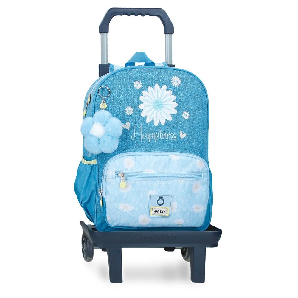Enso Happiness School Backpack with Trolley Denim 30x38x12 cm Polyester