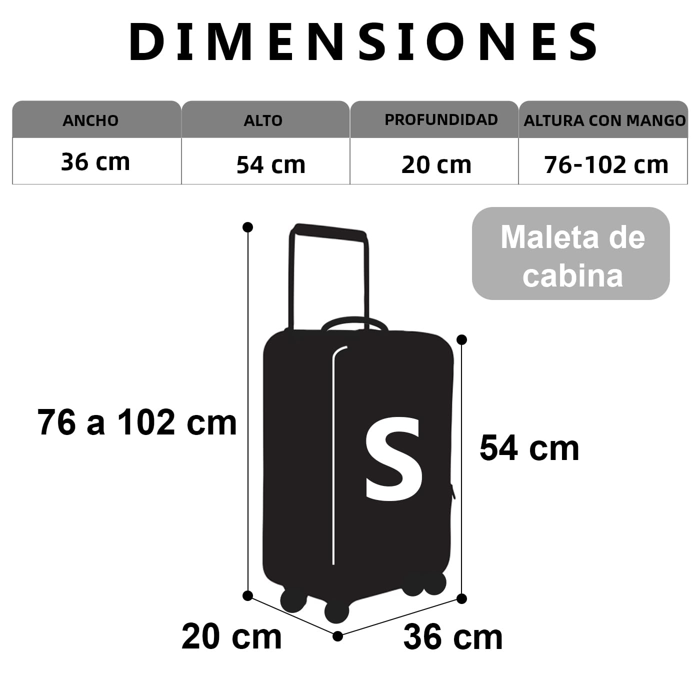 MERCURY TEXTIL- Maleta de Viaje de Cabina con Cierre de Seguridad, Equipaje de Mano Rígido y Resistente de Polipropileno con Ruedas Dobles Giratorias 360º, PP Suitcase. (Esquina Hueso)