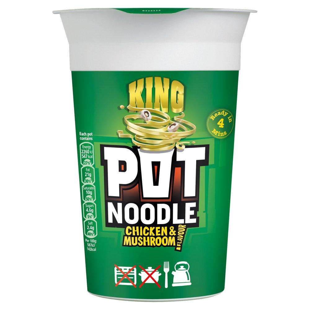 King Pot Noodle Chicken & Mushroom Flavour 12 x 114g by KING