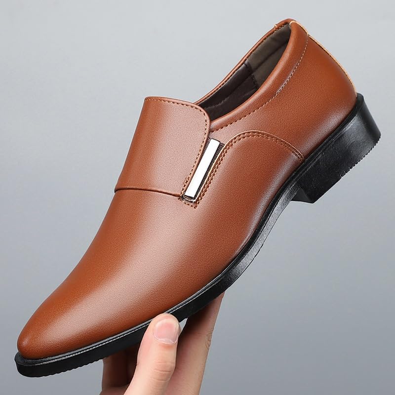 Men's Business Formal Leather Shoes British Pointed Toe Slip-on Shoes Comfortable Non-Slip Rubber Sole Fashion Breathable Versatile Shoes for Men3