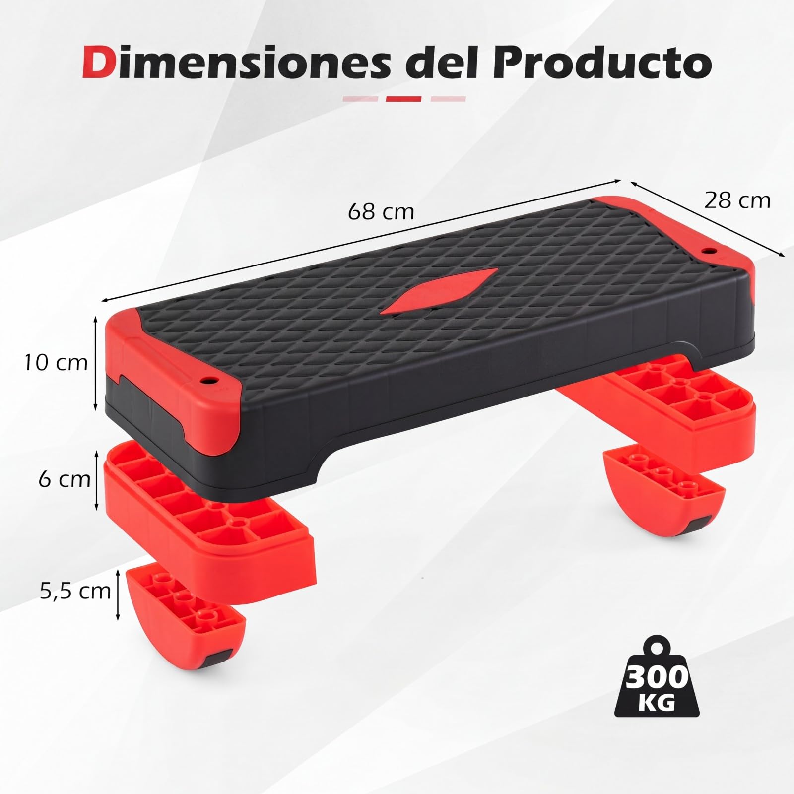 COSTWAY 3 en 1 Plataforma Step de Aeróbic, Ajustable con 2 Elevadores