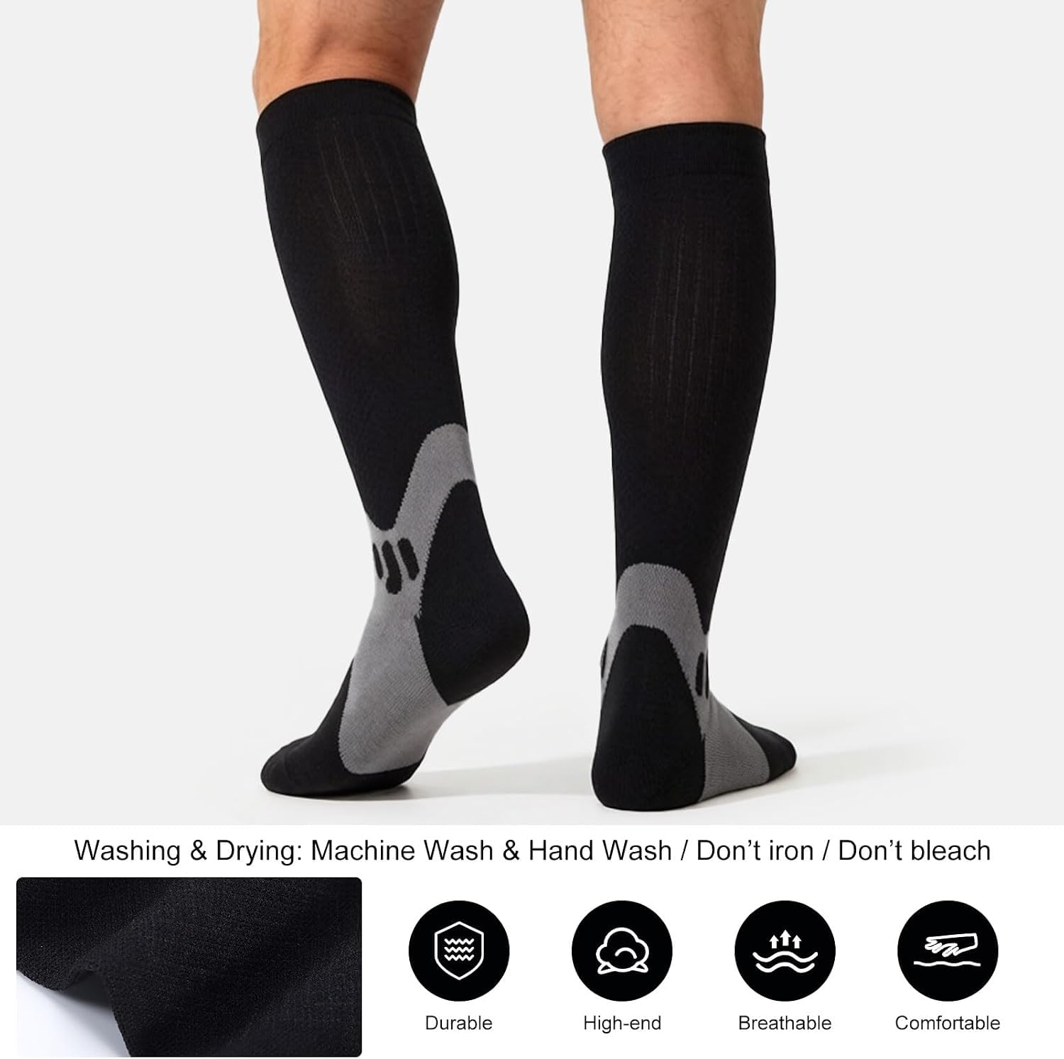 Chaussettes de compression (3 paires) pour homme Circulation 20-30 mmhg Bas de compression médicale