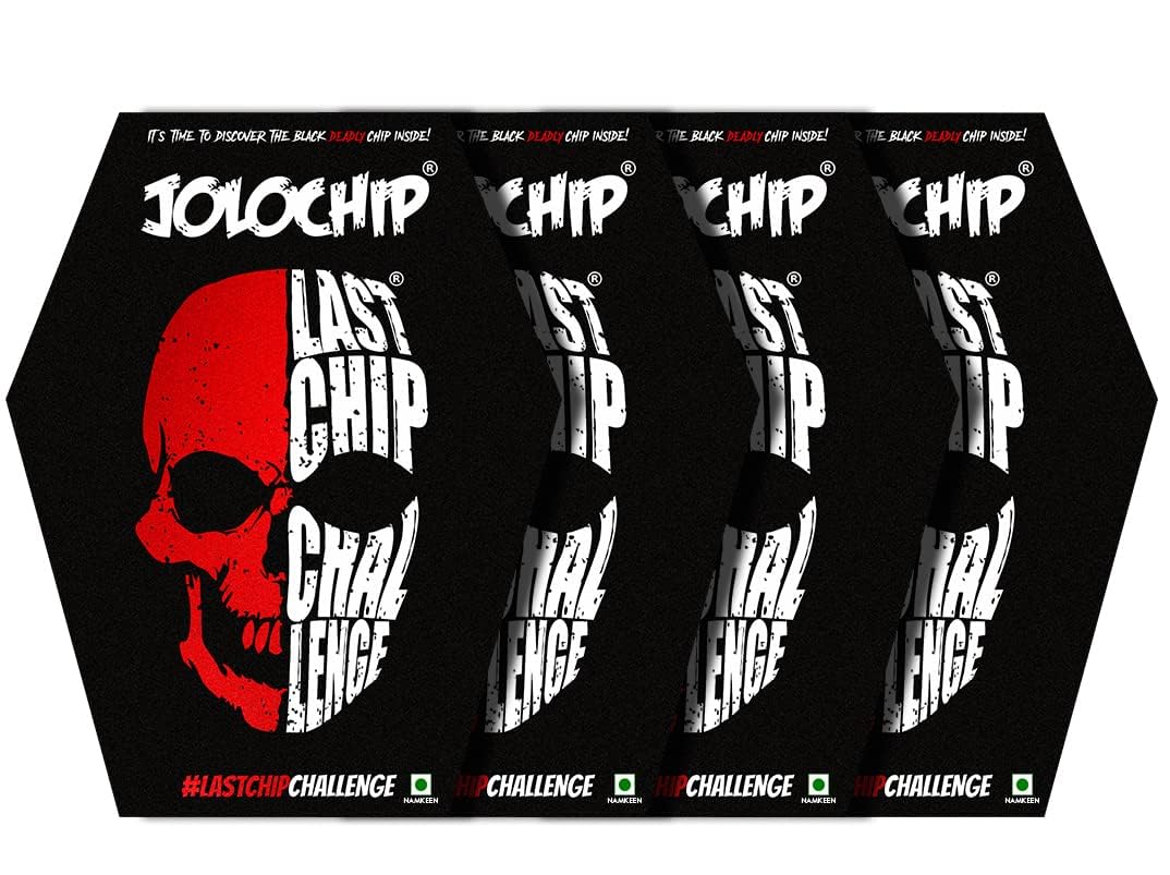 Jolochip LastChip-Challenge (Pack of 4) | Extreme Spicy Tortilla Chip | Hottest Chip in the World | Ultimate Hot Snack | 5gram * 4