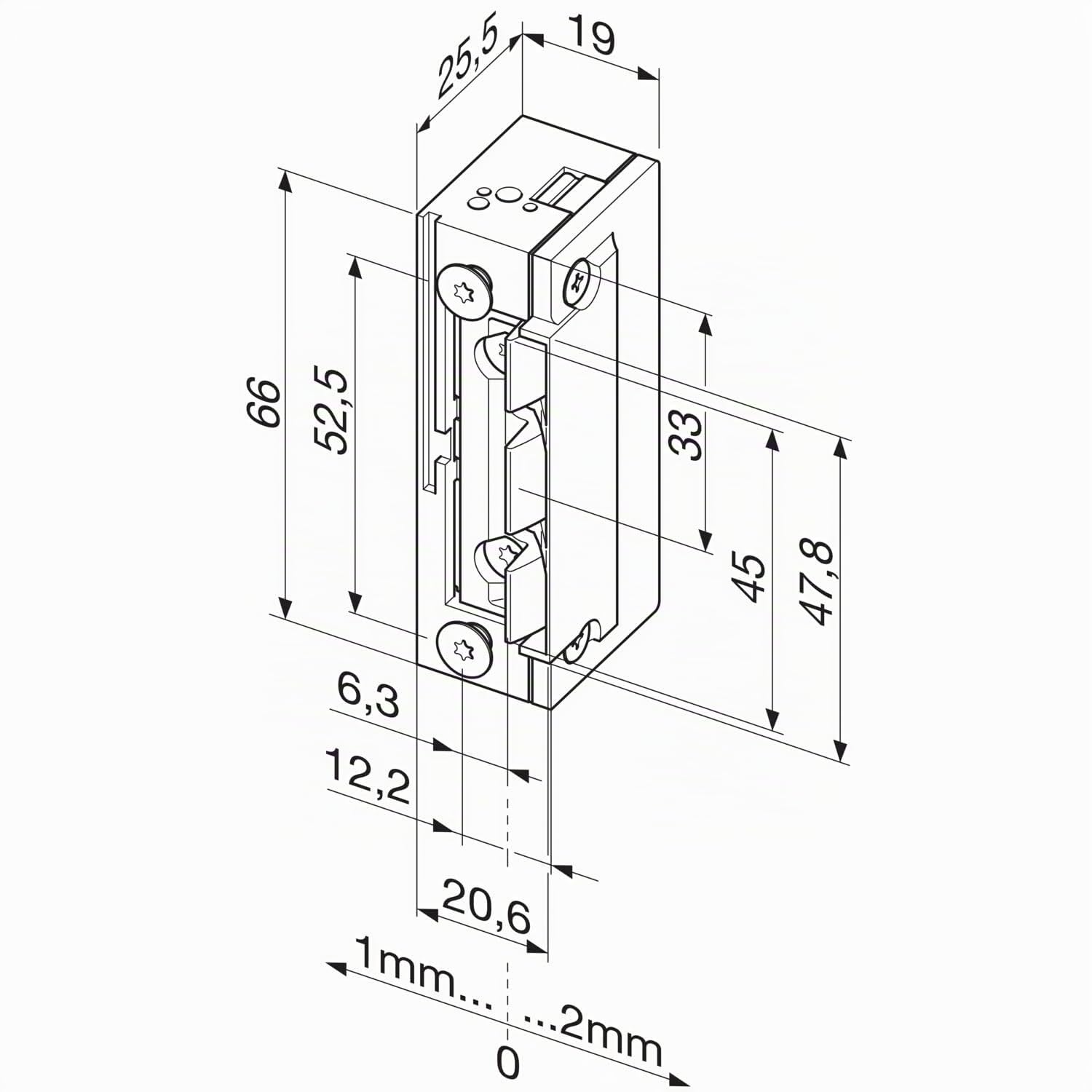 eff eff Türöffner 118F.13 ProFix2, FaFix 10-24V, Silber, Aluminium, ohne Schließblech
