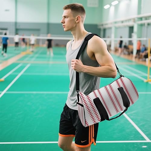 Miniatura 5 de Lines In Retro Style Easy Clean Gym Bags For Women Oxford Tote Bags Adjustable Shoulder Strap, Convertible Carry Backpack Cute Gym Bag For Baseball