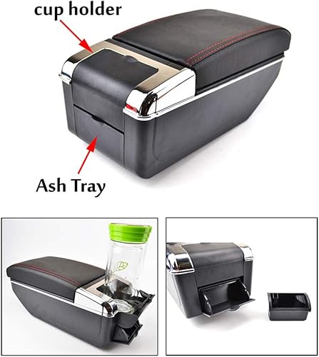 Miniatura 6 de Caja de almacenamiento de reposabrazos de cuero para consola central de coche Compatible con Suzuki Swift 20052008 2009 2010 2011 2012 2013 2014