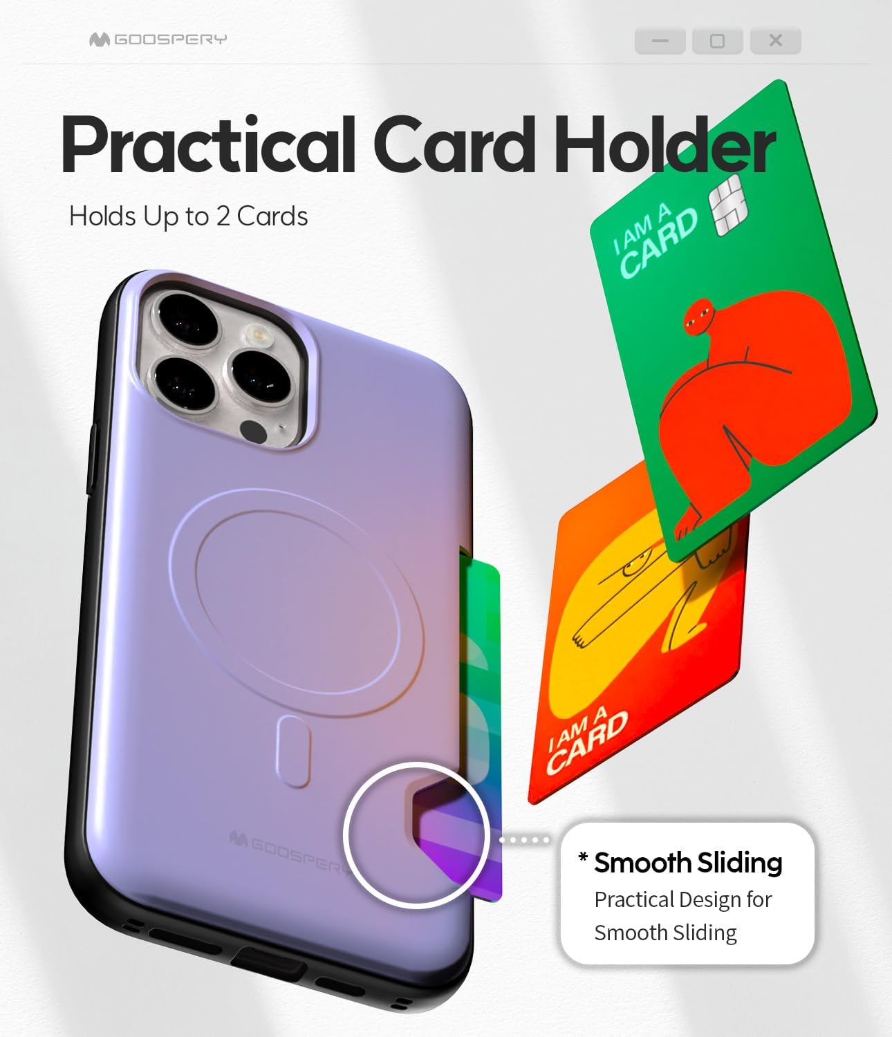 GOOSPERY Mag Bumper Compatible with iPhone 13 Pro Max Case, Compatible with Magsafe, Card Holder Wallet Protective Dual Layer Sturdy Phone Back Cover - Purple - Image 2