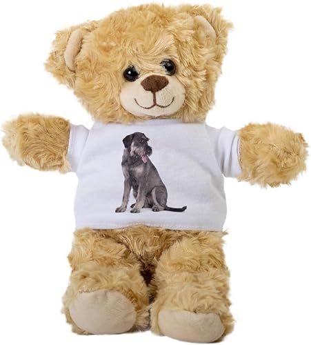 DogsMakeMeHappy Oso de peluche Schnauzer gigante, animal de peluche de regalo, oso de peluche con camiseta, regalo de Schnauzer gigante, regalo para