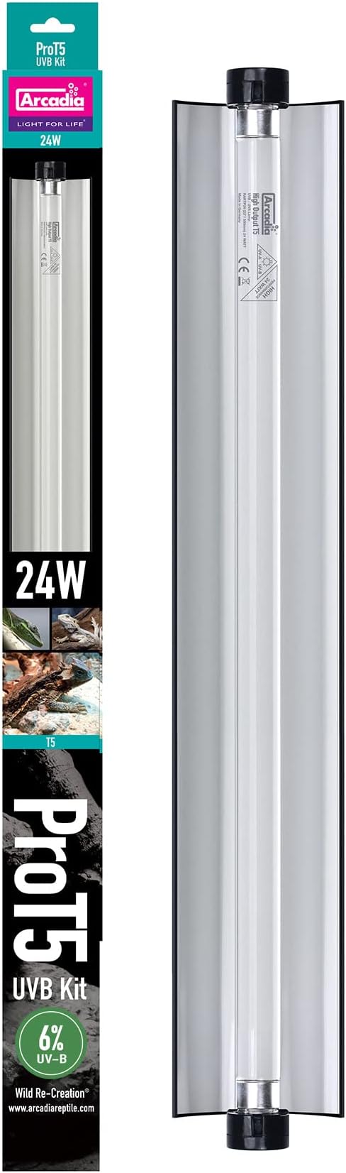 Arcadia Reptile Pro T5 UVB Lighting Kit - 24W - Forest