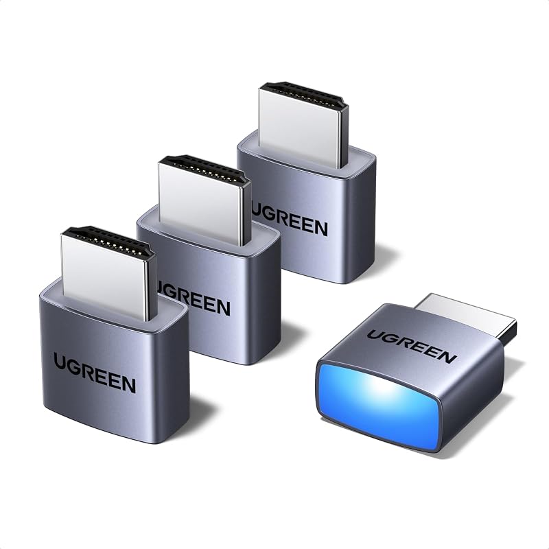 4 Pack HDMI Dummy Plug 4K@60Hz, EDID Emulator | 2K@60Hz 1080P@120Hz, Virtual Monitor Emulator, HDMI Headless Adapter for Remote PC, Laptop