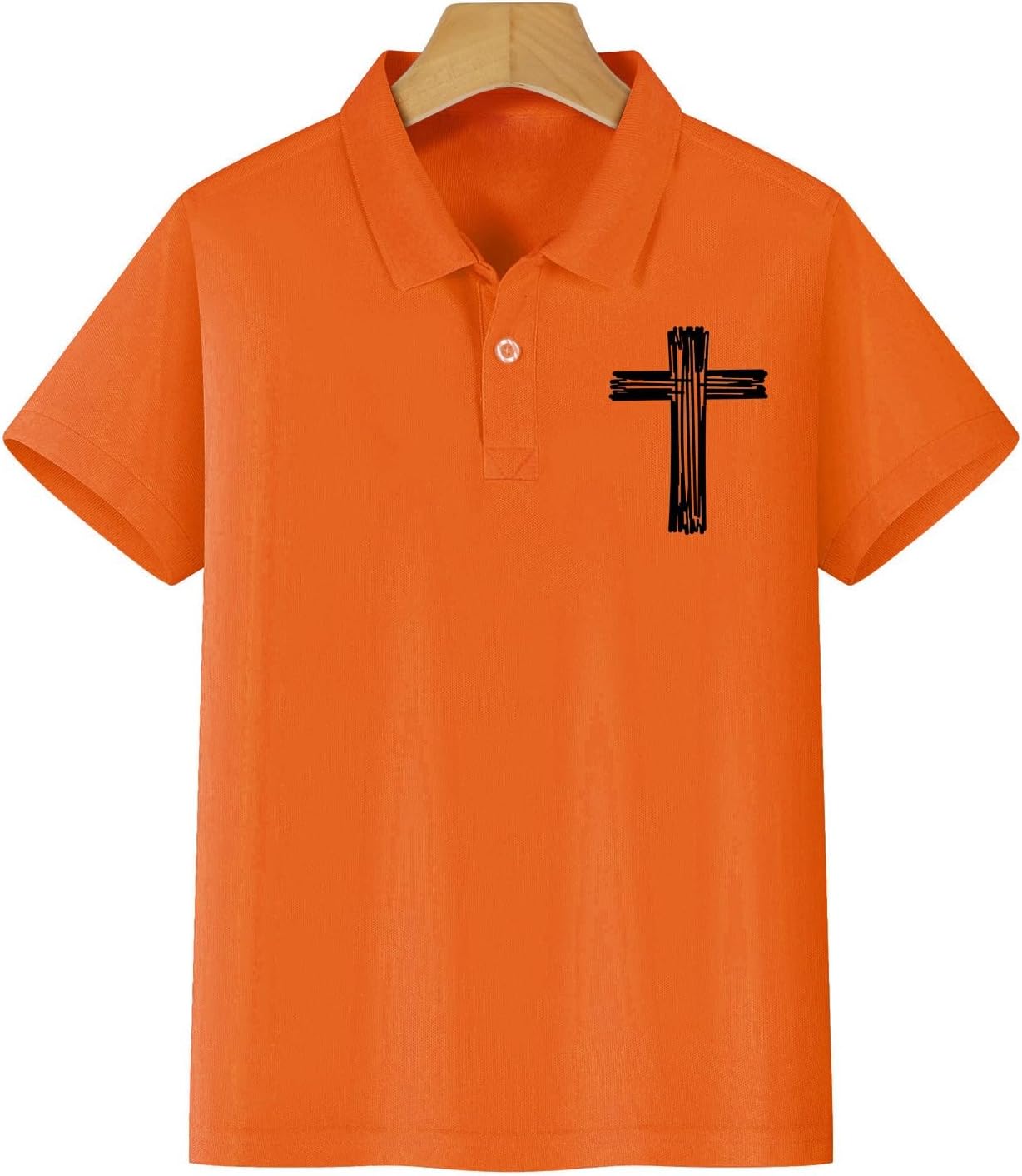 Polo Shirts for Boys Girls Short Sleeve Aesthetic Tennis Tops Tween Cross Print Collared Tops School Uniform Shirts