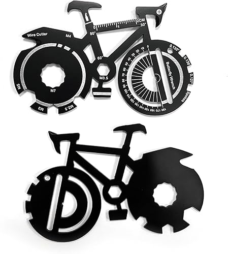 1 tarjeta multiherramienta 20 en 1 con forma de bicicleta, herramienta de bolsillo multiusos para supervivencia deportiva al aire libre
