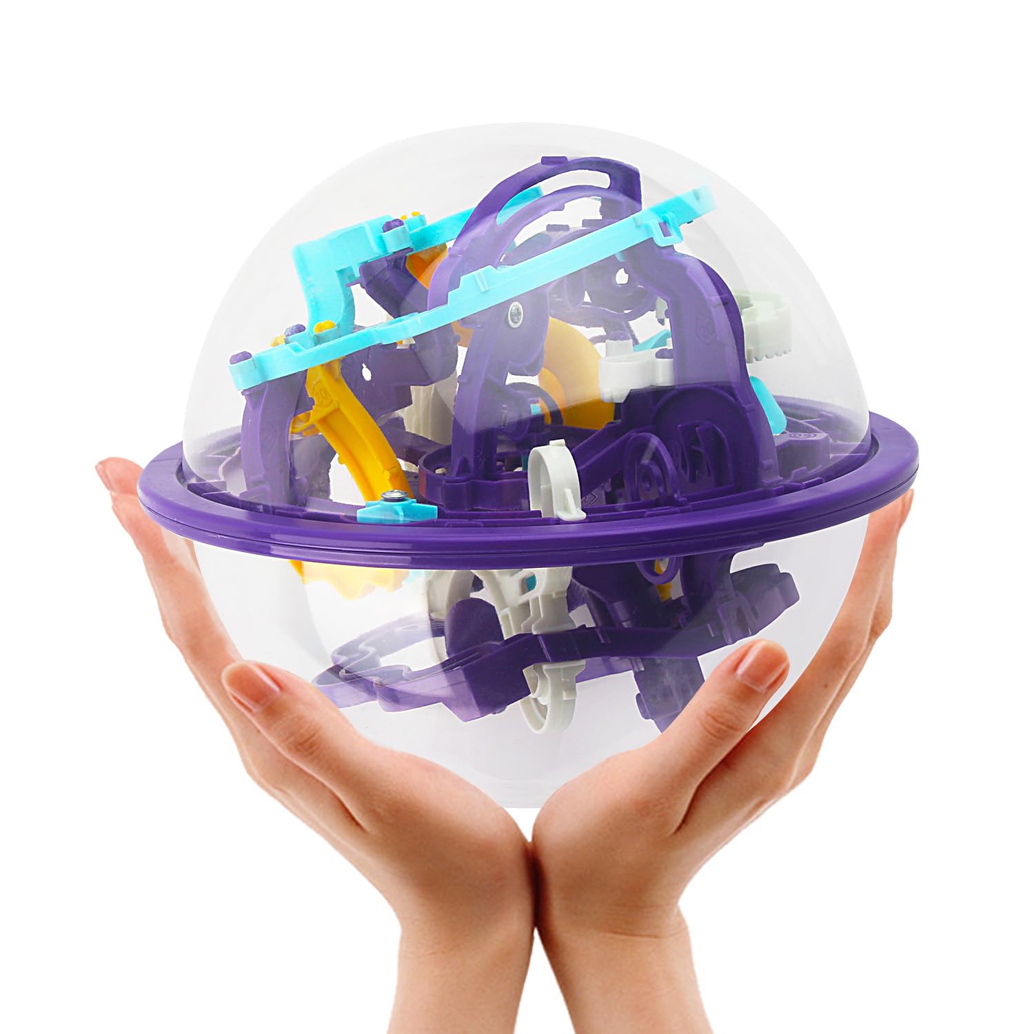 Bola de laberinto, juego interactivo 3D de esfera de laberinto (6.3 in, 6.3 pulgadas) con 118 obstáculos, laberinto, rompecabezas de bola para niños, juguetes educativos mágicos para niños 5