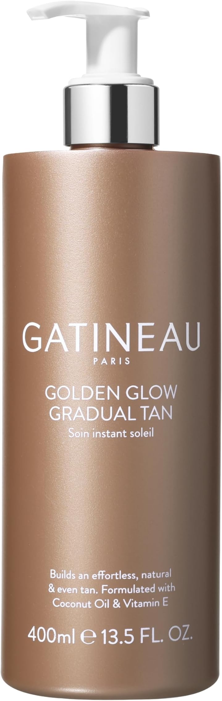 GATINEAU Golden Glow Gradual Tan - 400ml, Self Tan Lotion + 2 in 1 Body Moisturiser, Quick Dry Easy Application, Coconut Oil & Vitamin E, Buildable Natural Tan, Dermatologist Tested & Cruelty Free