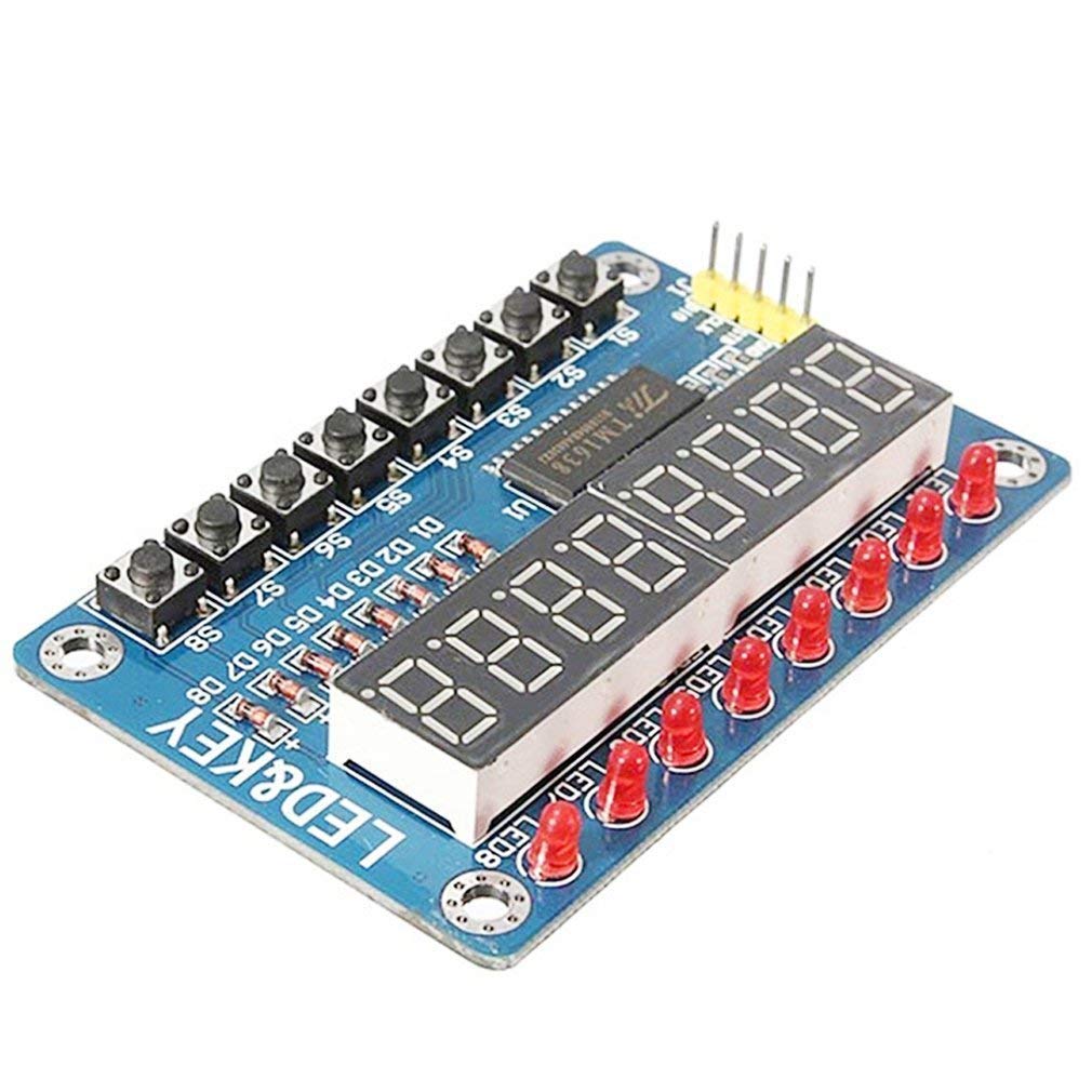 Hailege 2 szt. TM1638 8 bitów cyfrowy moduł wyświetlacza LED z 8 diodami LED 8 przyciskami do AVR Arduino ARM