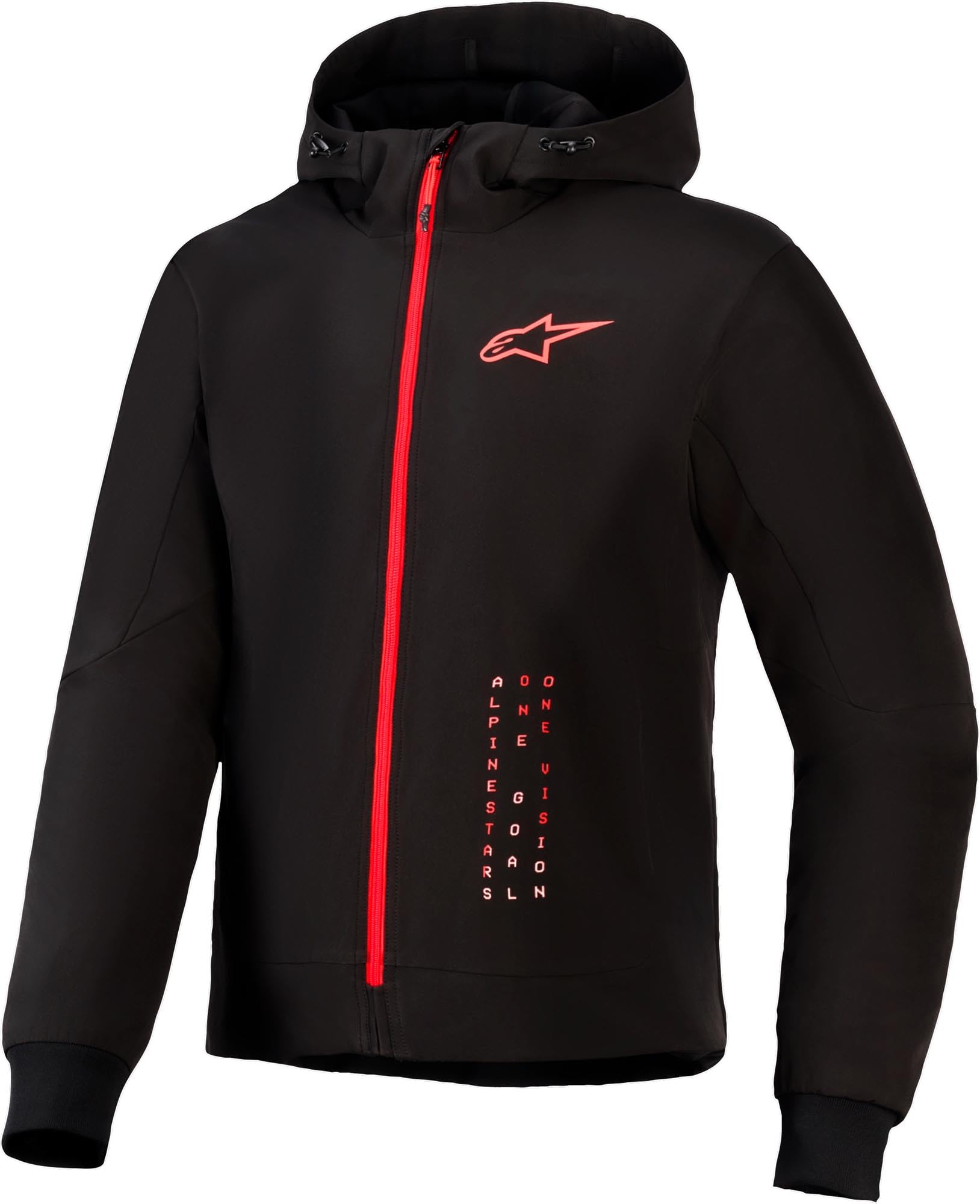 Alpinestars Radium Tech Sweat à capuche zippé moto, noir/rouge, 3XL