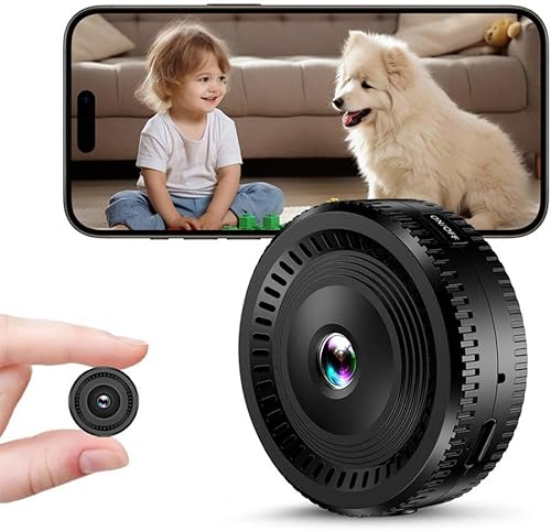 Cámara WiFi HD 1080P  Cámara de seguridad para mascotas  Cámaras ocultas  Cámara espía  Mini con visión nocturna y detección de movimiento  Cámara