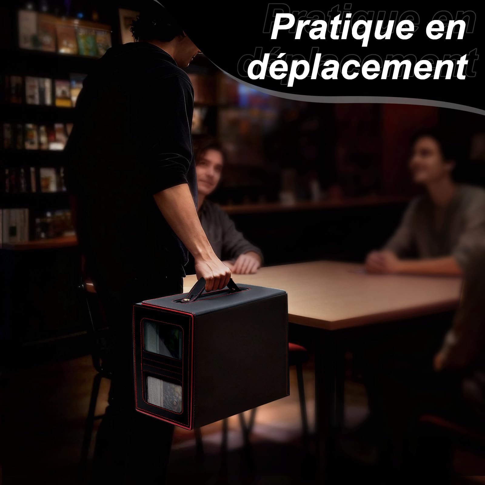 Commander Carte Boite Rangement avec Commander présentoir pour MTG Decks | Deck Box, Boite Rangement Carte avec Cubique box pour Magic The Gathering (MTG) Peut contenir 600 cartes Gris