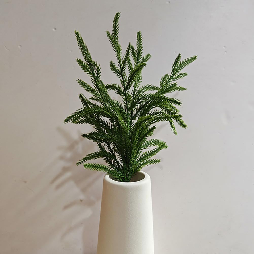 Norfolk-Kieferzweige für Weihnachten, 45,7 cm lang, künstliche Norfolk-Tannenzweige, künstliche Grünpflanzen, Norfolk-Kieferstiele für Weihnachtsdekoration, 20 Stück