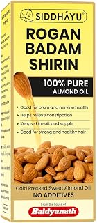 Baidyanath Asli Ayurved Rogan Badam Shirin 50Ml - 100% Pure Almond Oil, Cold Pressed | Natural Skin Softener For Glowing S... Price In India