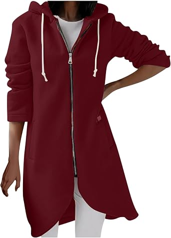 Comfort Hoodie for Women Fall Zip Up Hooded Sweatshirts Trendy Long Sleeve Hoodies Casual Outerwear Coat