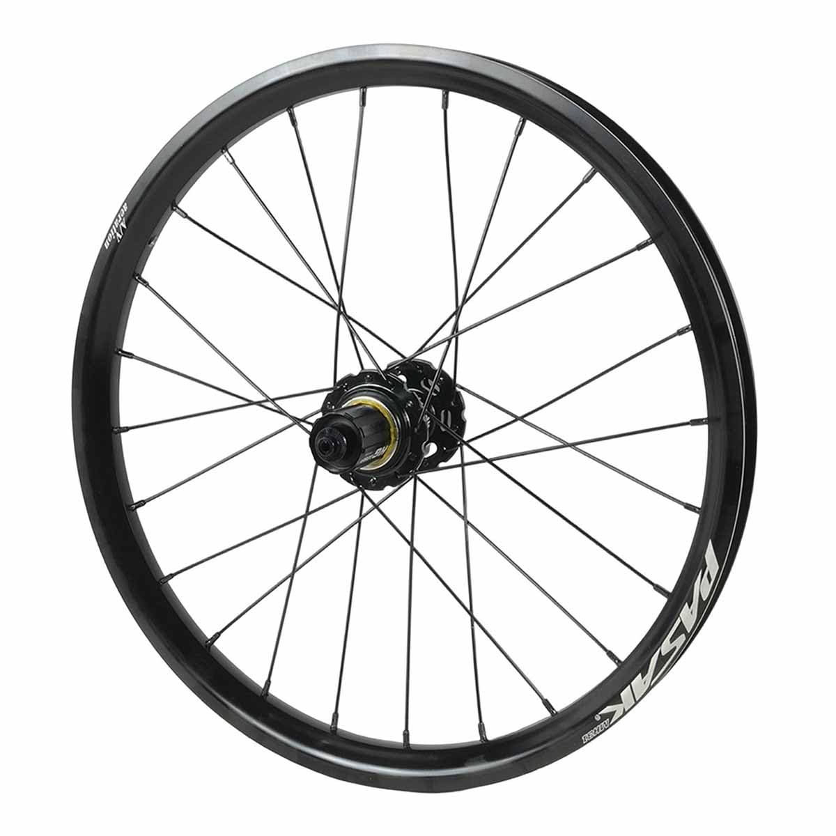 406 Folding Bike Rear Wheel 20" Disc Brake 135×10mm QR 24holes Aluminum Alloy Double Wall Rims Compatible With 8 9 10 11 12 Speed Cassette, HG(Black)