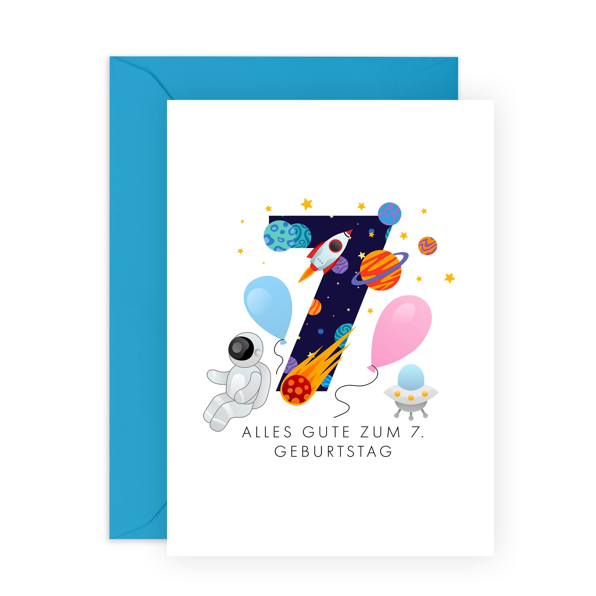 Clintons Geburtstagskarte Für 7-Jährige – '7 Today Presents', Bunt, Mit Umschlag, 216 X 114 Mm