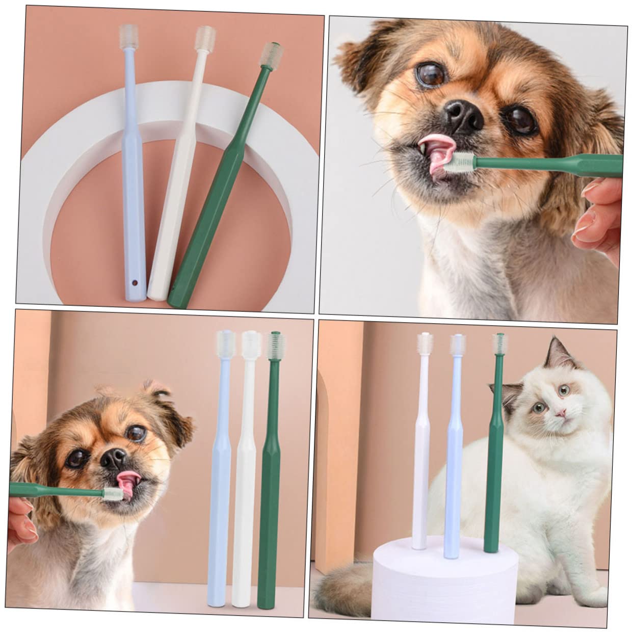 minkissy 12stücke Leichtgewichtige Haustier-zahnbürste Reinigung Für Hunde Und Katzen Weiche Borsten Für Sanfte Zahnpflege Ergonomisch Und Langlebig Für Kleine Hunde Und Katzen