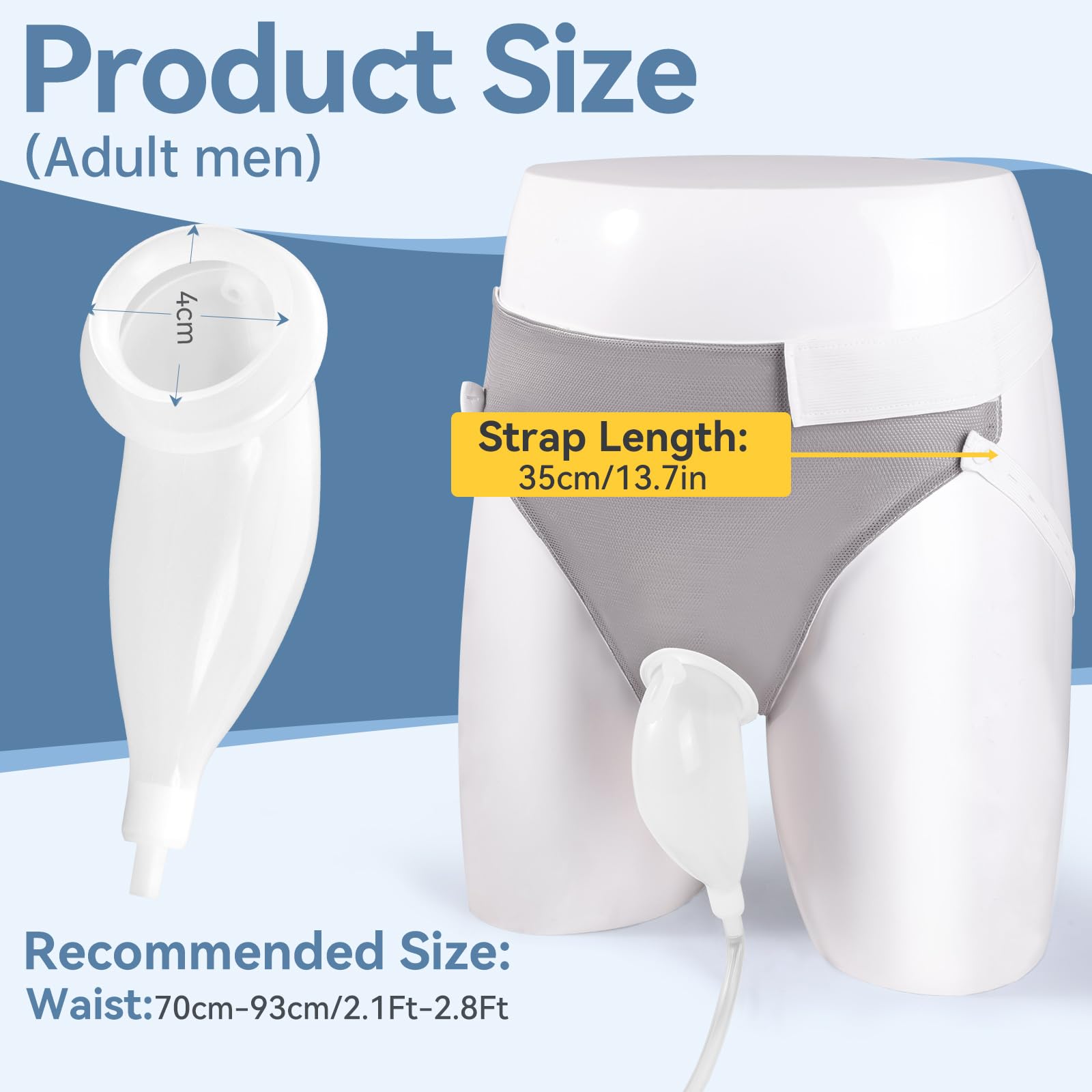 Bolsa de orinal portátil para adultos, urinarios portátiles para hombres, bolsa de orina masculina reutilizable, orinario de ancianos con bolsas de orina (2000 ml x 1 + 1000 ml) para