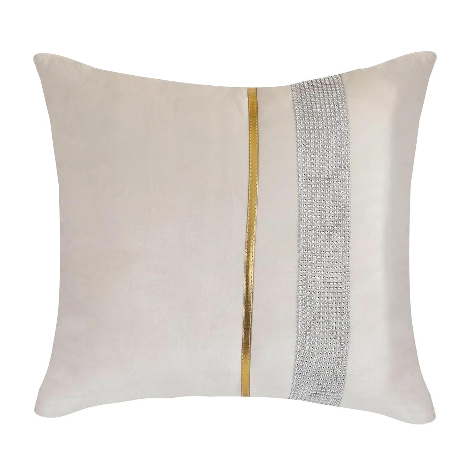 Velvets Throw Pillow Cover Elegant Stone Decoration Zippers and Sturdy Fabric for Living Room Velvets Pillowcase Set