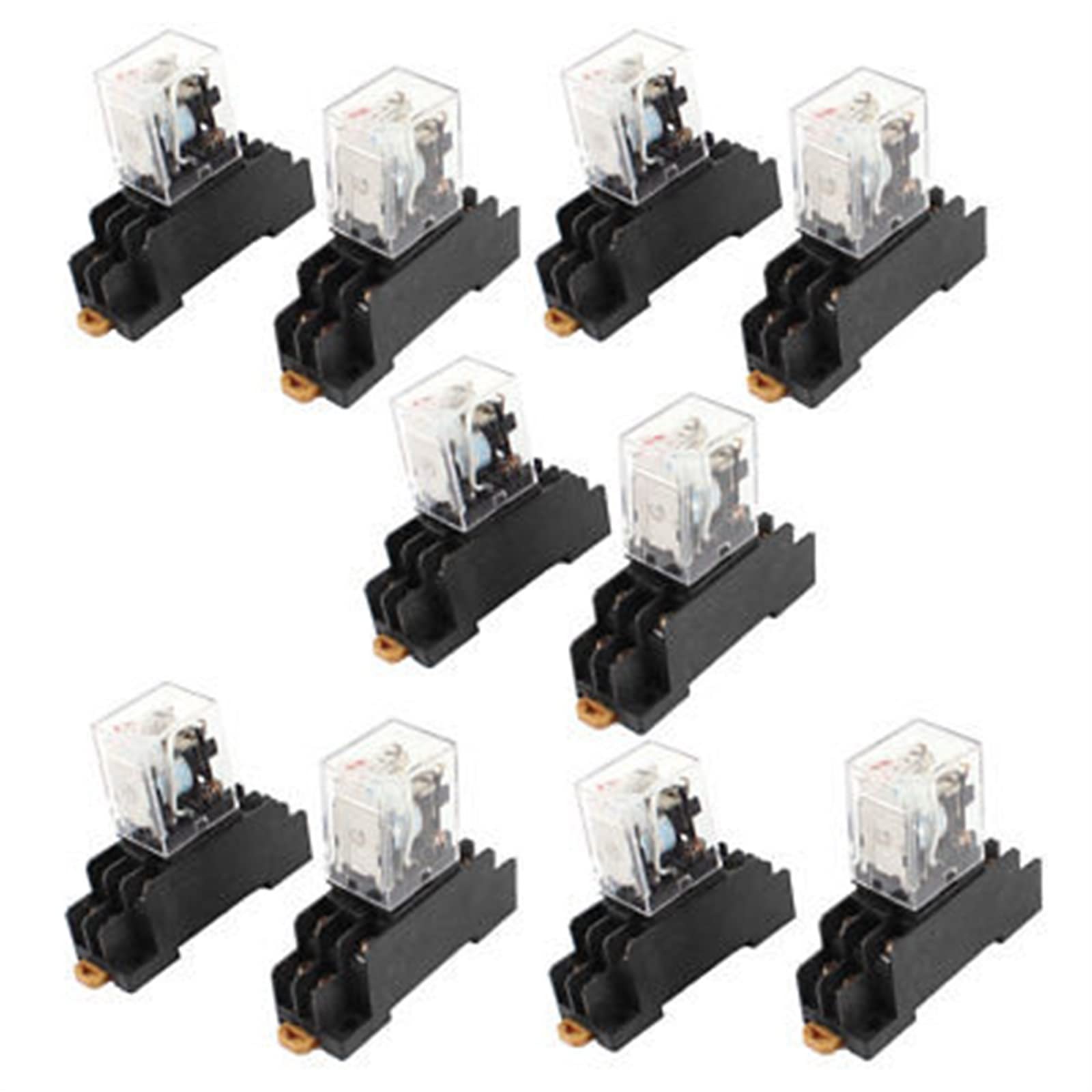 Relais de puissance DPDT à 8 broches avec socle robuste et témoin LED de contrôle