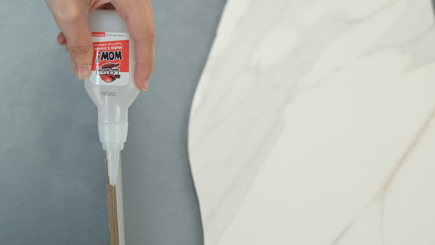 Kraken Bond Wow Marble & Granite CA Glue with Activator - (2x6.75 fl.oz) CA Glue Activator, (2x1.75 oz) CA Glue for Stone, Marble, Ceramic and Metal, Strong Super Glue with Accelerator, 2 Pack