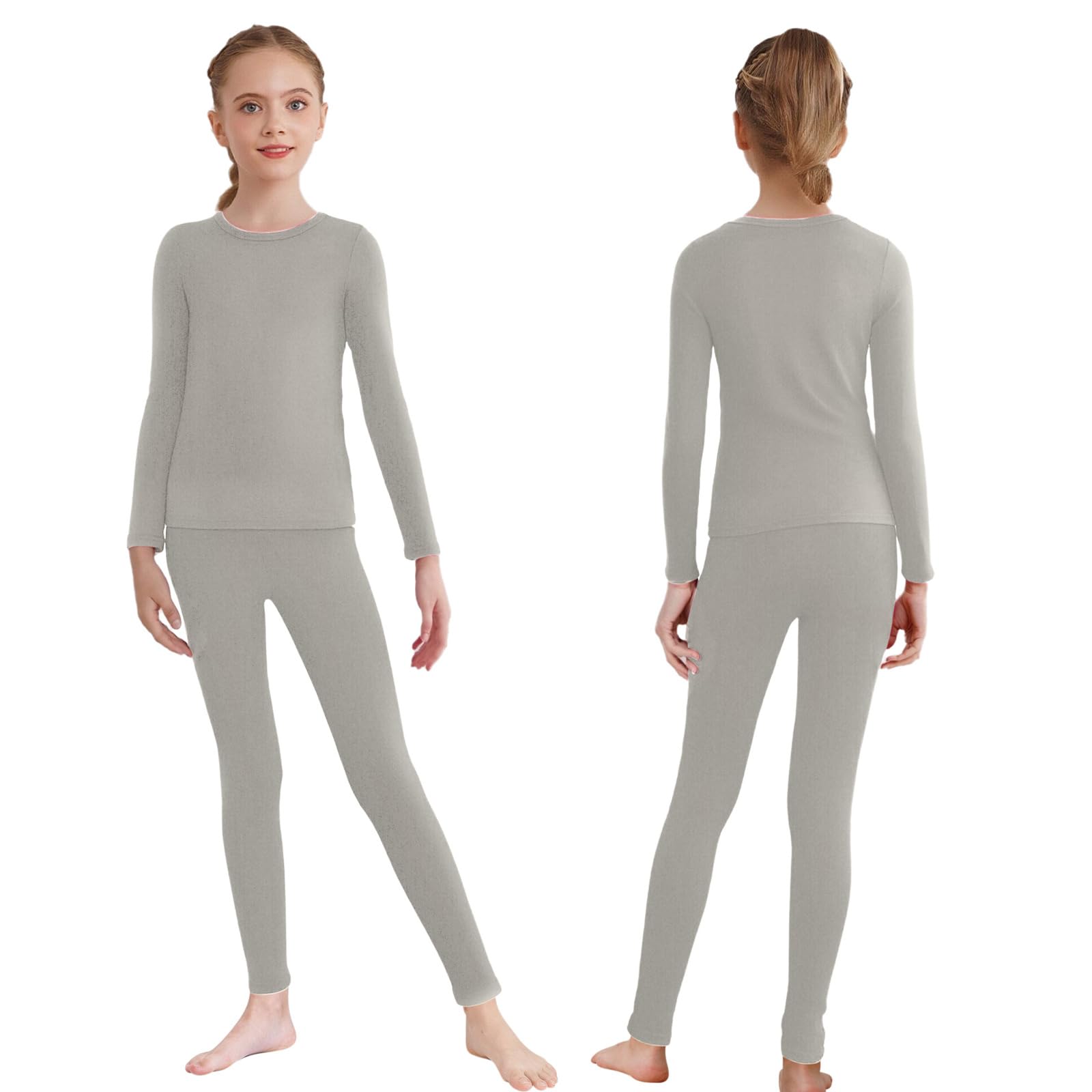 Thermal Sets for Girls Boys Long Sleeve Pullover Top with Pants