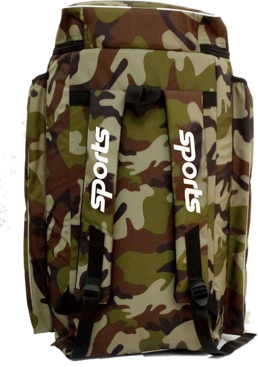 Star House Nylon Backpack Cricket Kit Bag (XL, Green , Army Print ) 2