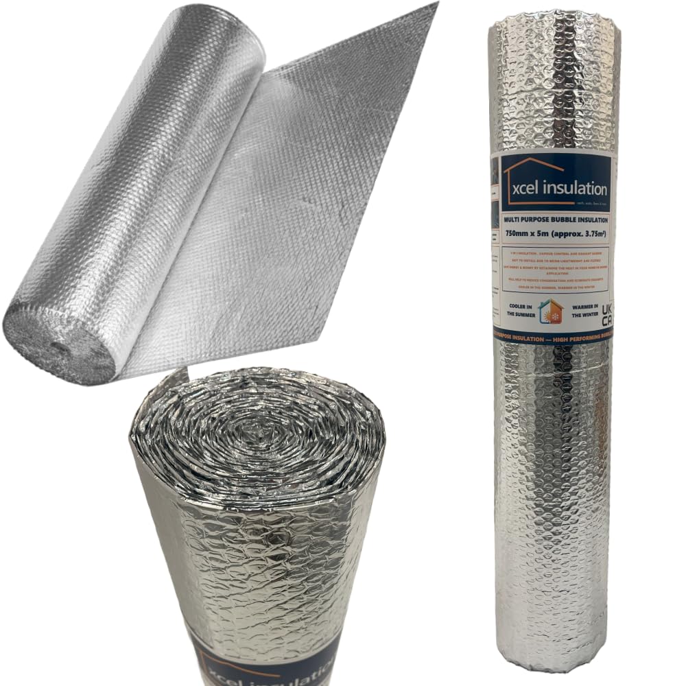 Xcel Insulation Silver 750Mm X 5M, Xcel Multi Purpose Insulation, Loft, Van Conversions, Thermal Aluminium Reflective Foil.