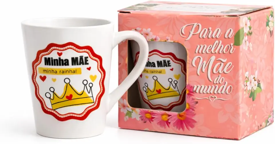 Caneca Estampada Dia das Mães Estampas Sortidas Presente para Mãe Unidade Com Caixa Frases