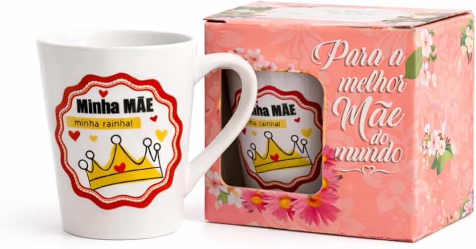 Caneca Estampada Dia das Mães Estampas Sortidas Presente para Mãe Unidade Com Caixa Frases