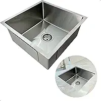 Dona D cor, Cuba Inox Gourmet 40x40 cm Quadrada De Embutir Sobrepor Bancada Pia Cozinha Aço Inox 304