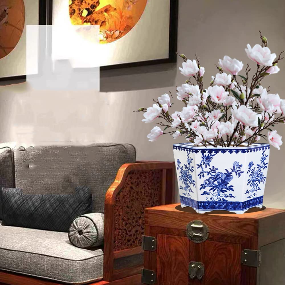 Jingdezhen ręcznie malowana niebieska i biała porcelanowa doniczka w stylu Chinoiserie Jingdezhen, duża ceramiczna doniczka do roślin w pomieszczeniach, ogrodnictwo, duża doniczka dla,