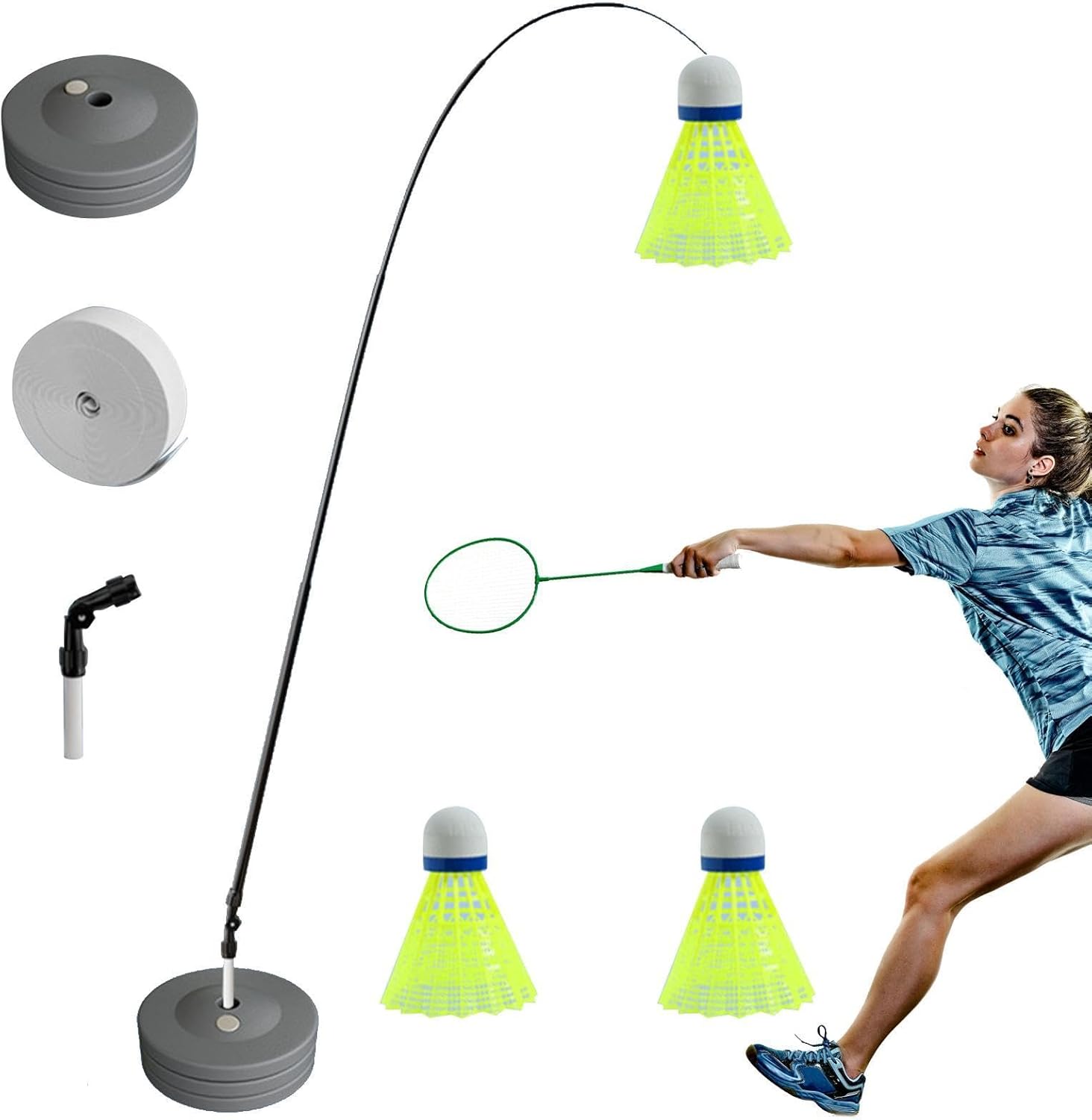 Badminton Training Tool - Badminton Trainer, Soccer gifte, Badminton Practice Training Aid | Stretch Badminton Robot Racket Training Sports Self-Study Practice Machine Badminton Stroking for Kids