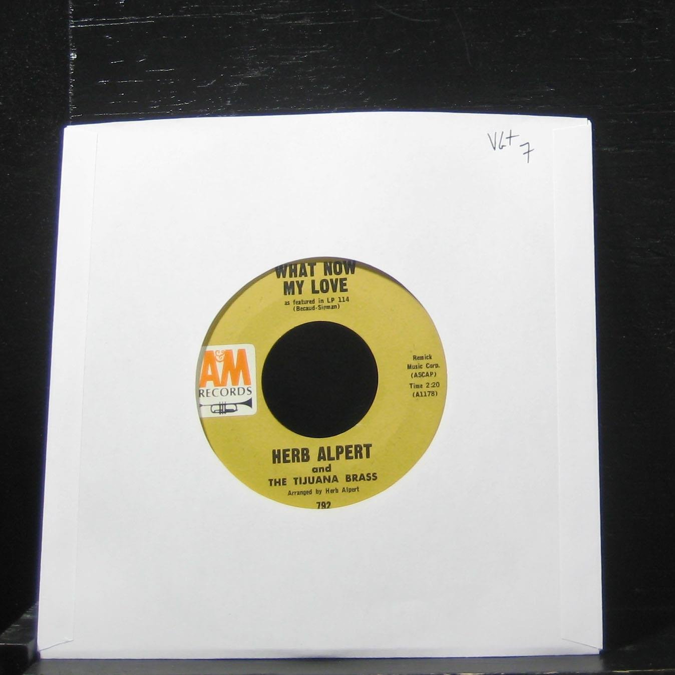 Herb Alpert What Now My Love / Spanish Flea 7" Vinyl 45