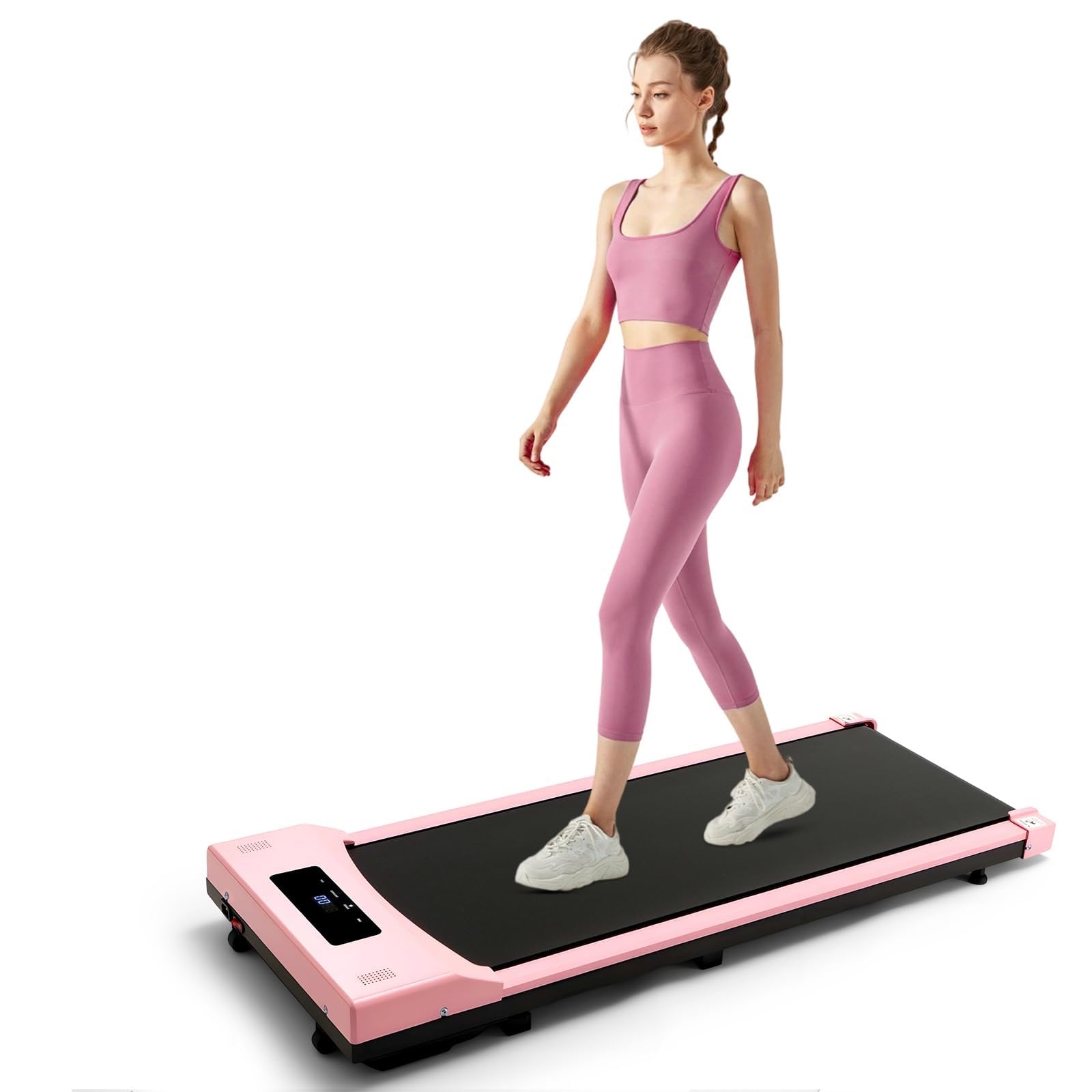 Under Desk Treadmill 2.5HP, Ultra Slim Walking Pad with LCD Display, Portable Compact Treadmill 1–8 km/h for Home Office Indoor Fitness 110KG Capacity