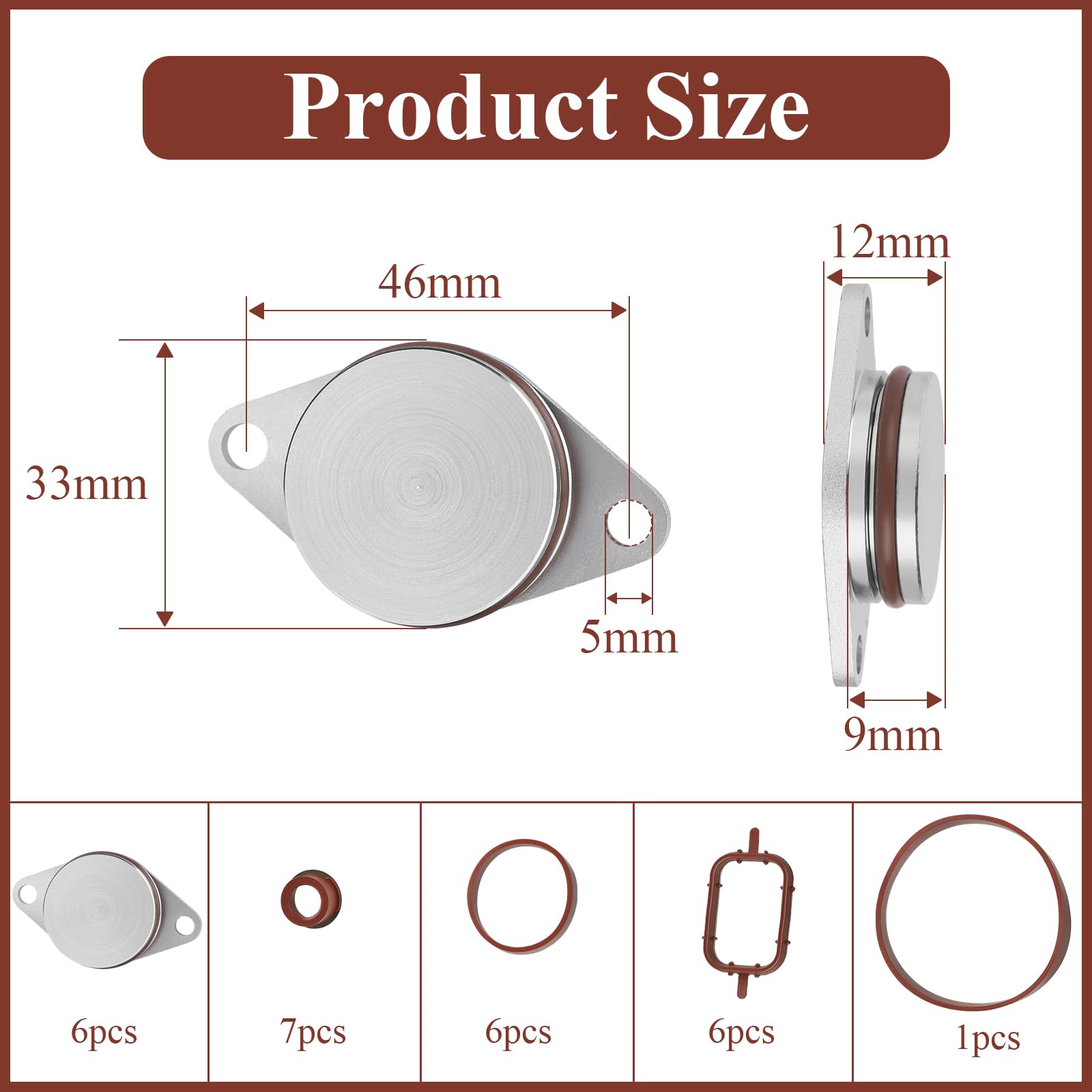 EFUTURETIME Kit para Anular Mariposas del Colector de Admisión 32mm con Juntas para E87 E46 E90 E91 E92 E93 E39 E60 E83 E53