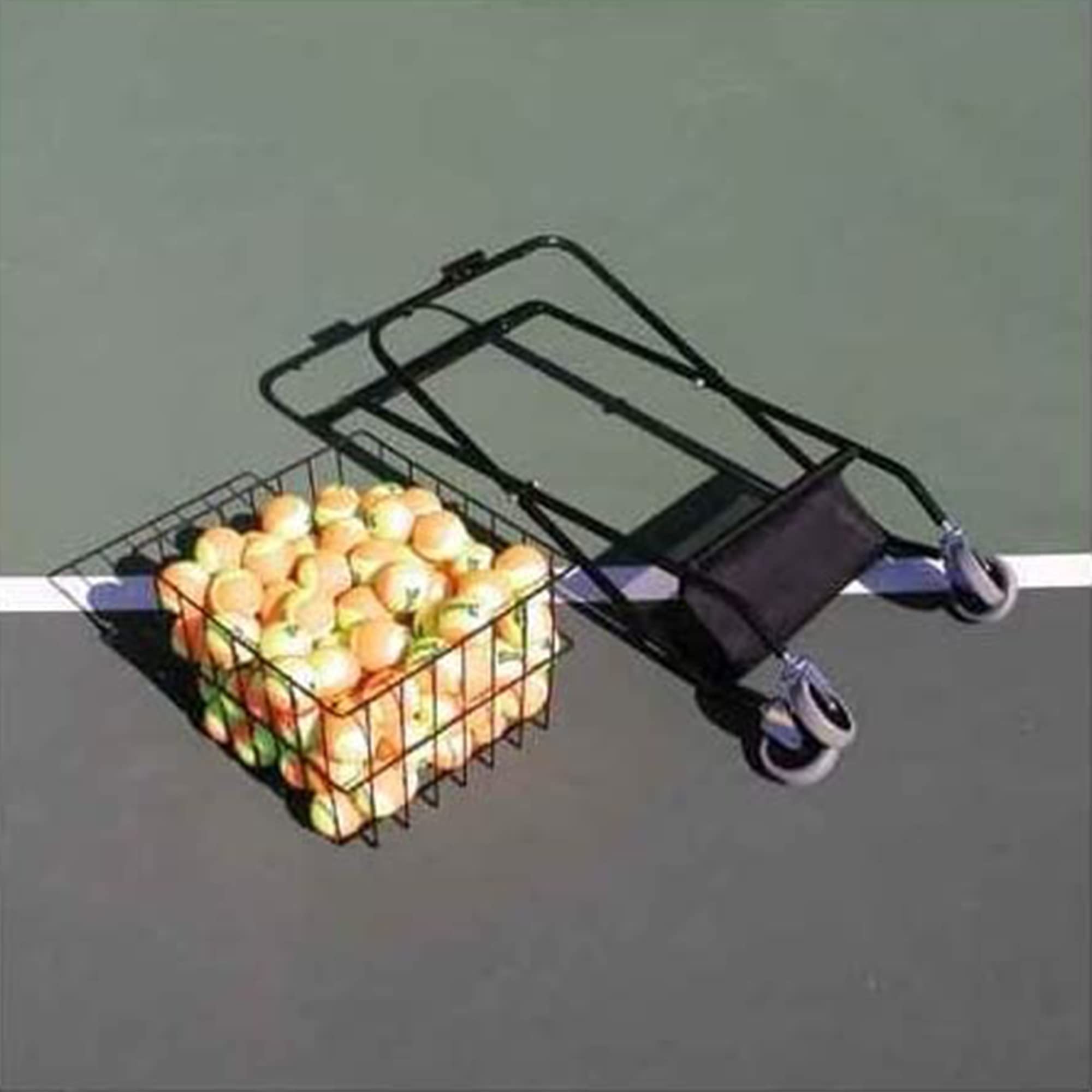 Mini Coach's Cart - Portable Traveling Cart |150 Ball Capacity | Comes with Removable Divider | Tennis, Pickleball, Softball, Baseball | Easy and Fast Set-Up | Removable Mesh Divider Included
