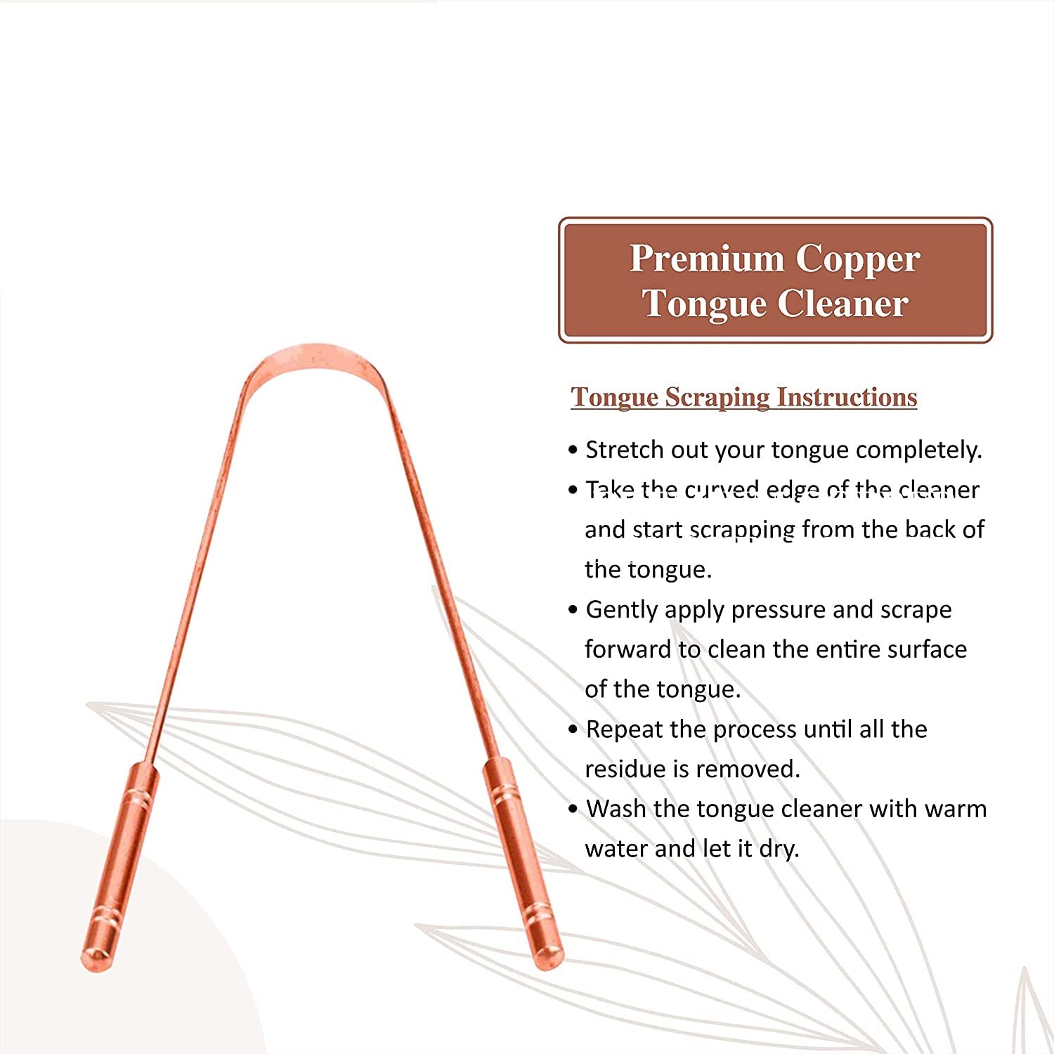 EVEN 2 Piece Tongue Cleaner for Men and Women, Adults Pure Copper Tongue Cleaner for fresh breath improved Taste Sense & Bacteria Removal. (COPPER 2 PIECE M1) 3