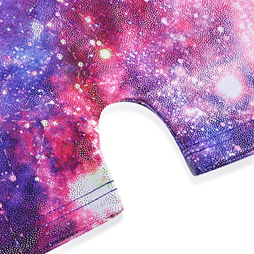 Image of HOZIY Gymnastics Leotards for Girls with Shorts Toddlers Biketards Rainbow Unicorn Dinosaur Mermaid Leopard Flower Galaxy